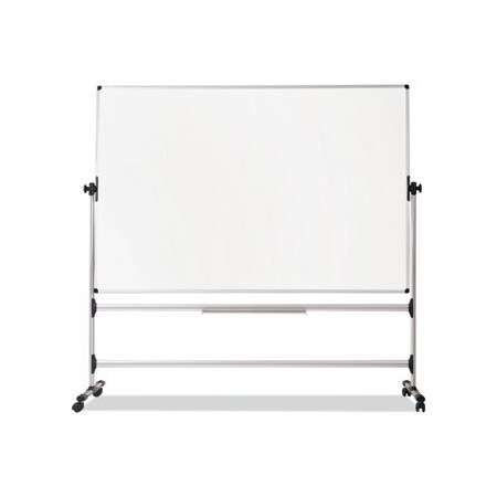 Bi-Silque MasterVisi, Earth Silver Easy Clean Revolver Dry Erase Board, 48x70, White, Steel Frame RQR0521